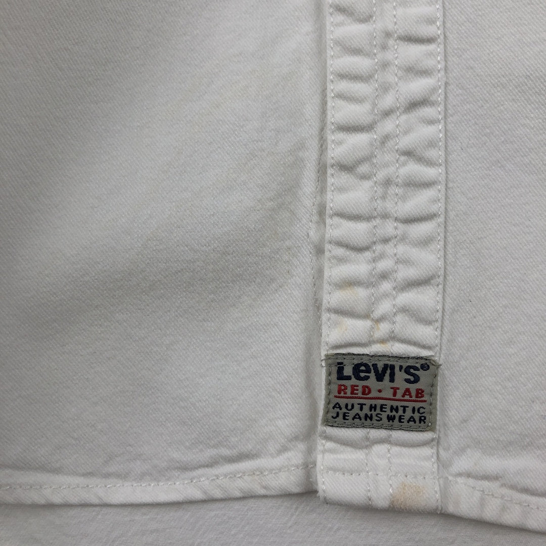 90s-00'S Levi's RED TAB Long-Sleeve White Denim Shirt, Men's Size L (Equivalent), Vintage cotton white type Vintage Second Hand