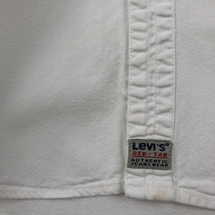 90s-00'S Levi's RED TAB Long-Sleeve White Denim Shirt, Men's Size L (Equivalent), Vintage cotton white type Vintage Second Hand