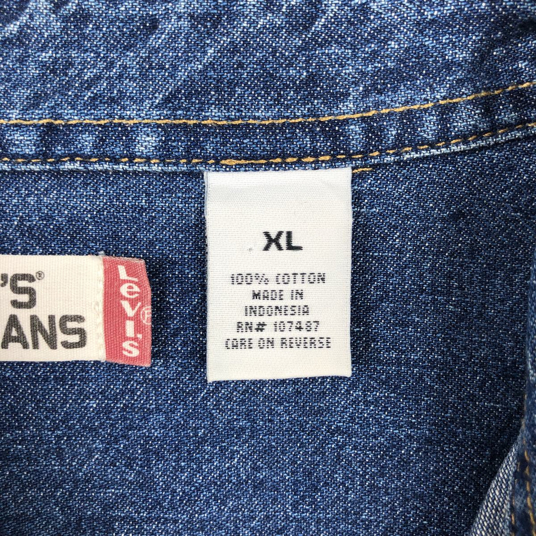 Levi's Jeans Long-Sleeve Denim Shirt, Men's Size XL (approx.) cotton blue type Vintage Second Hand