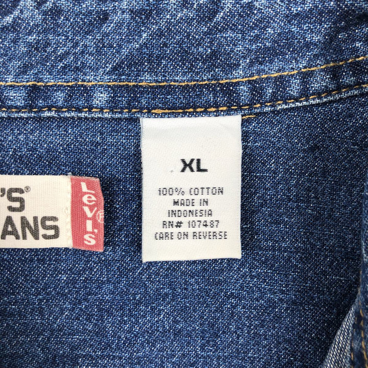 Levi's Jeans Long-Sleeve Denim Shirt, Men's Size XL (approx.) cotton blue type Vintage Second Hand
