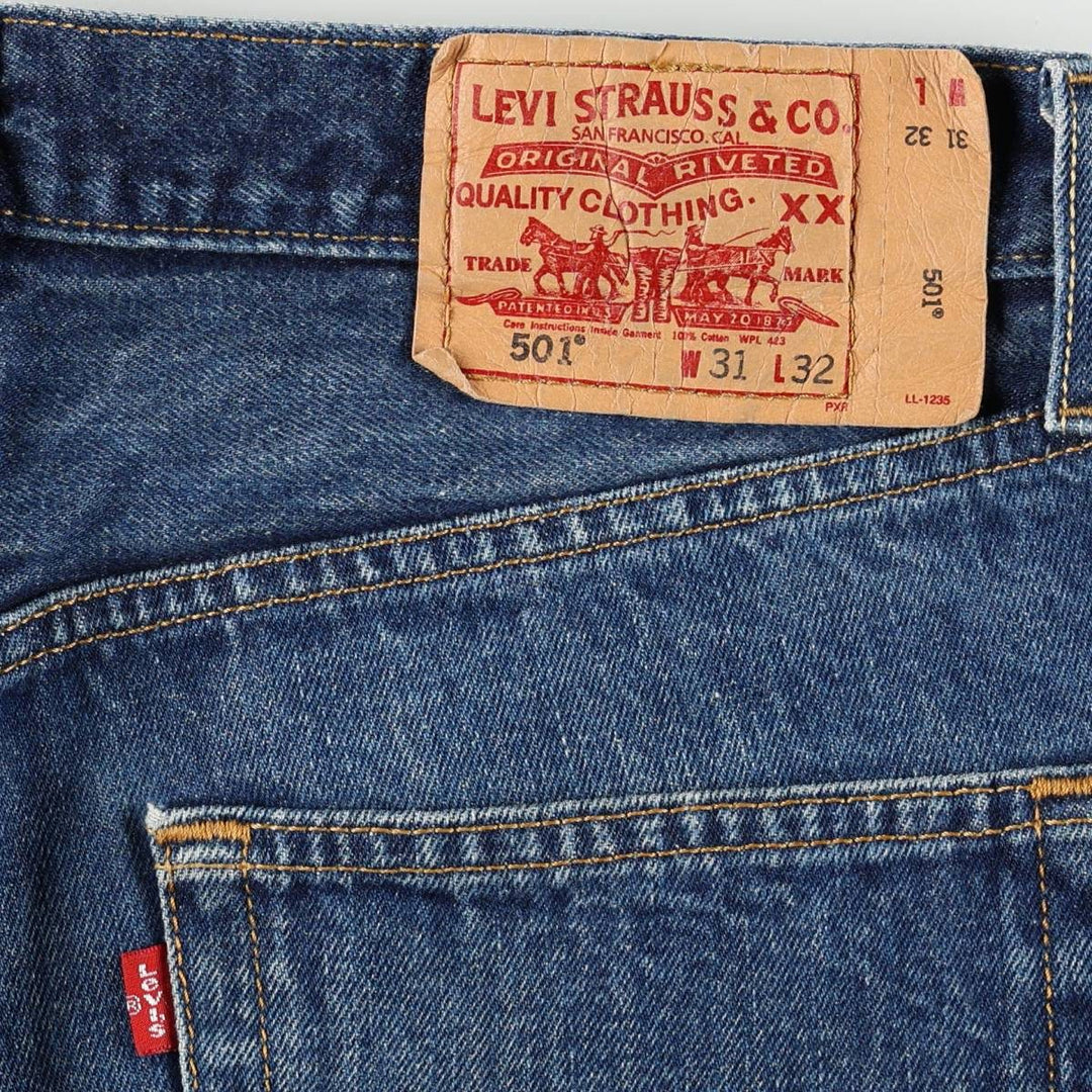 Levi's 501-0115 Straight Denim Pants, Men's Size W31 (approx.) cotton blue type Vintage Second Hand
