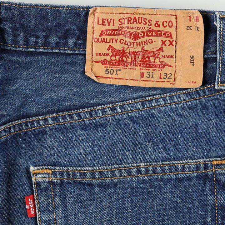 Levi's 501-0115 Straight Denim Pants, Men's Size W31 (approx.) cotton blue type Vintage Second Hand