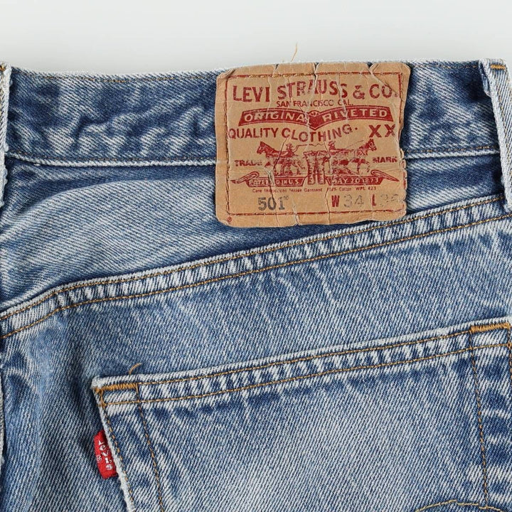 Levi's 501 Straight Leg Button-Fly Denim Pants, Men's, Size W33 cotton blue type Vintage Second Hand