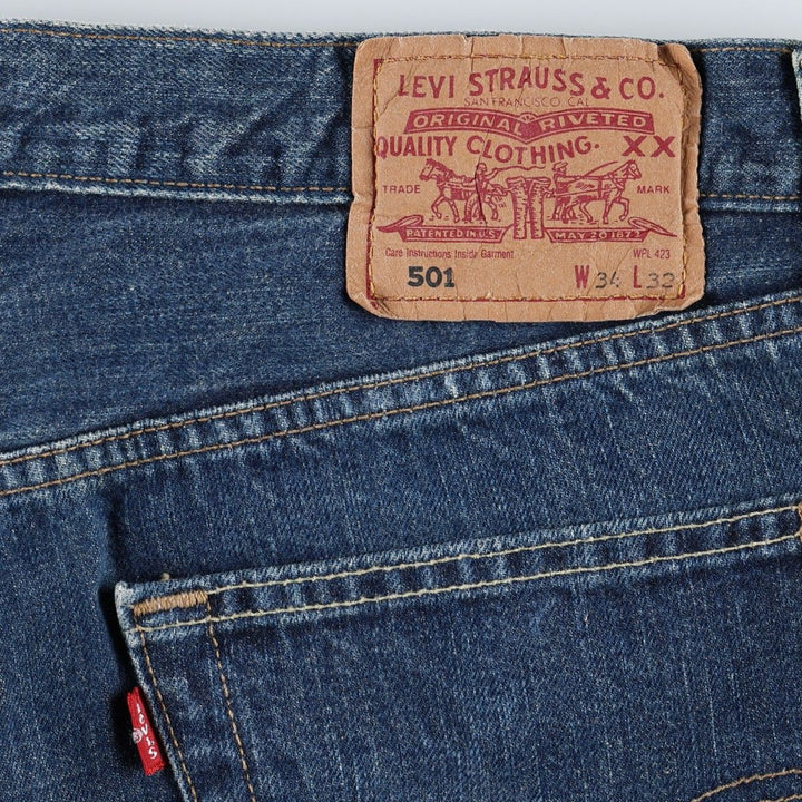2000'S Levi's 501-0174 Euro Model Straight Denim Pants, Men's Size W34 (approx.) cotton blue type Vintage Second Hand