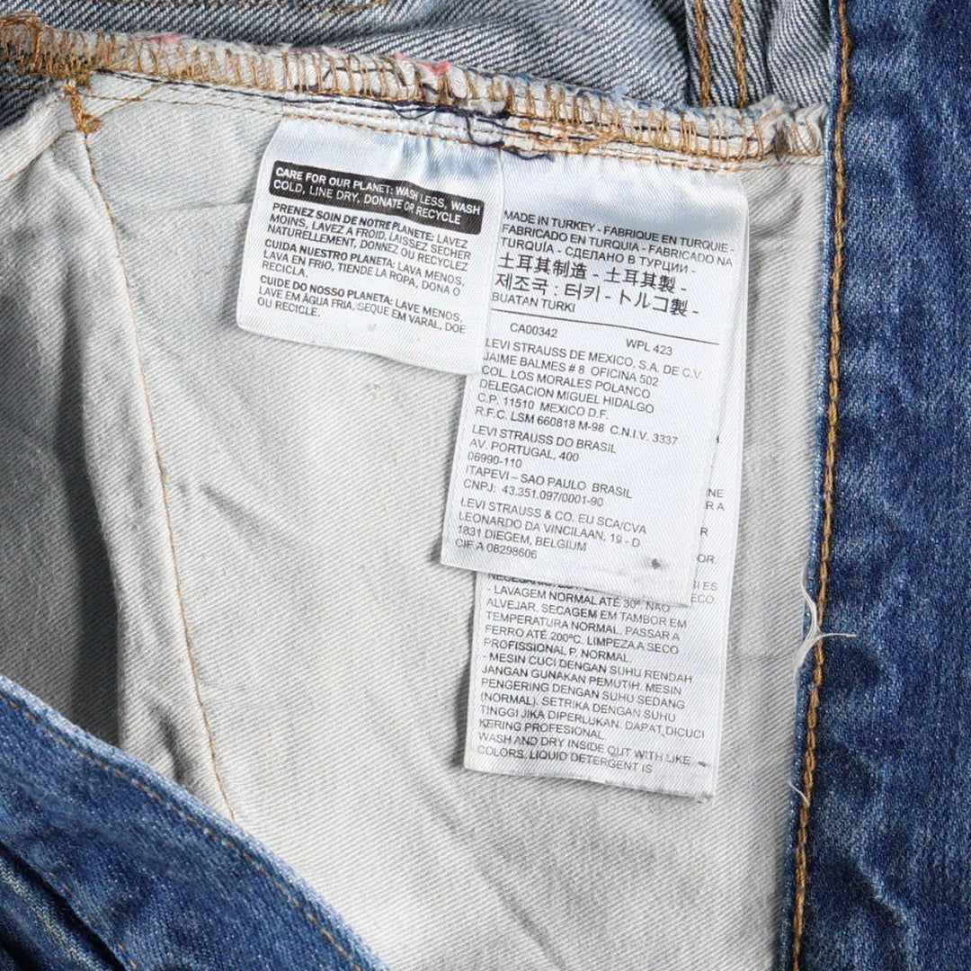 Levi's 501 straight denim pants for men, size W34 cotton blue type Vintage Second Hand