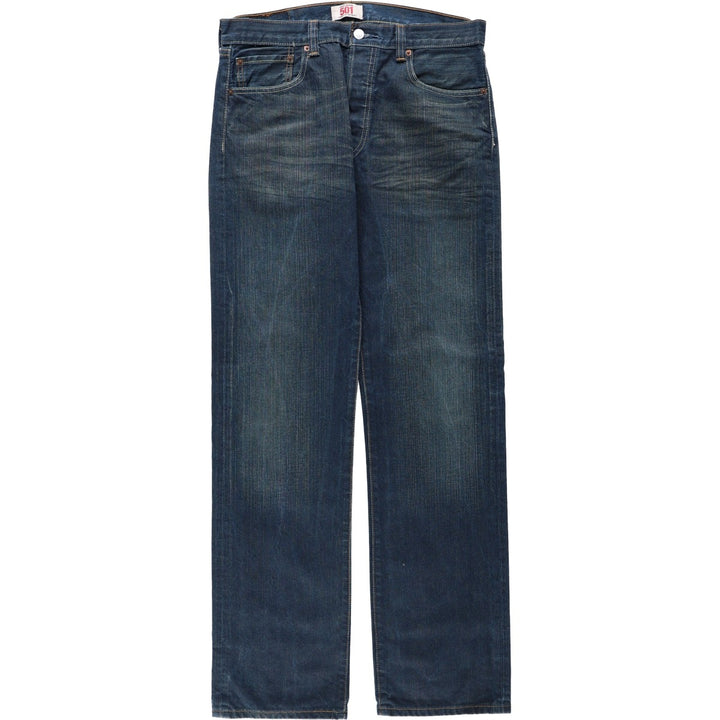 2000'S Levi's 501 Straight Leg Button-Fly Straight Denim Pants, Men's Size W34 (approx.) cotton Navy blue Vintage Second Hand