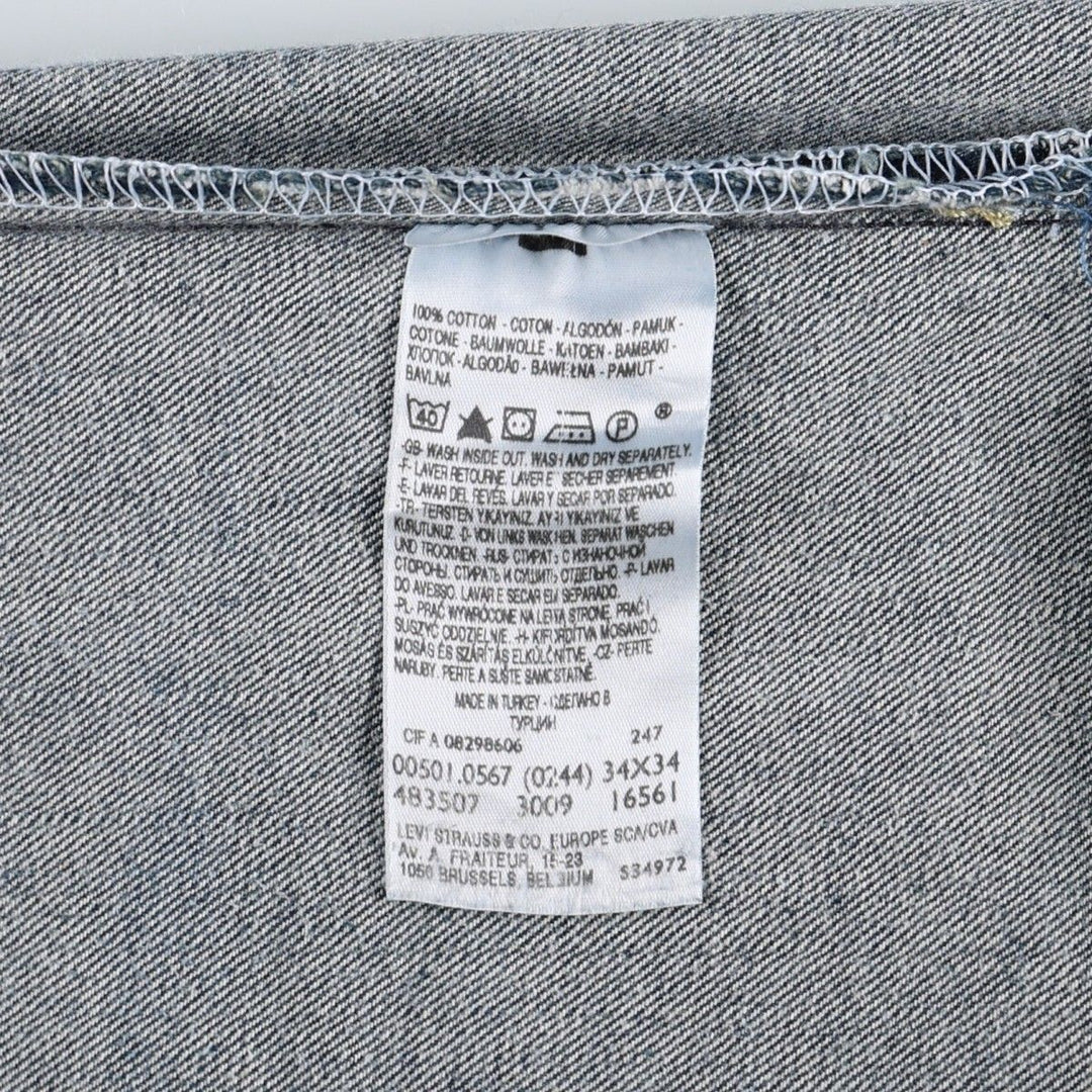 2000'S Levi's 501 Straight Leg Button-Fly Straight Denim Pants, Men's Size W34 (approx.) cotton Navy blue Vintage Second Hand