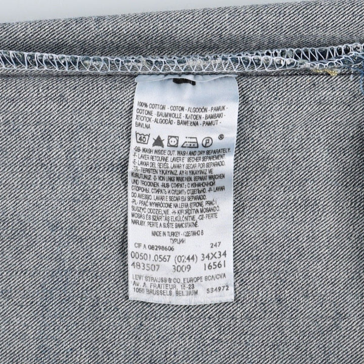 2000'S Levi's 501 Straight Leg Button-Fly Straight Denim Pants, Men's Size W34 (approx.) cotton Navy blue Vintage Second Hand