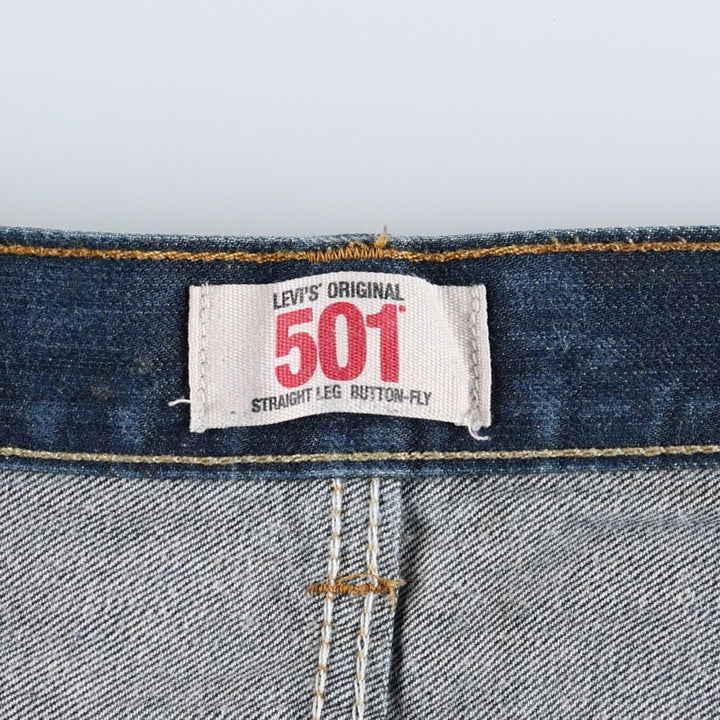 2000'S Levi's 501 Straight Leg Button-Fly Straight Denim Pants, Men's Size W34 (approx.) cotton Navy blue Vintage Second Hand