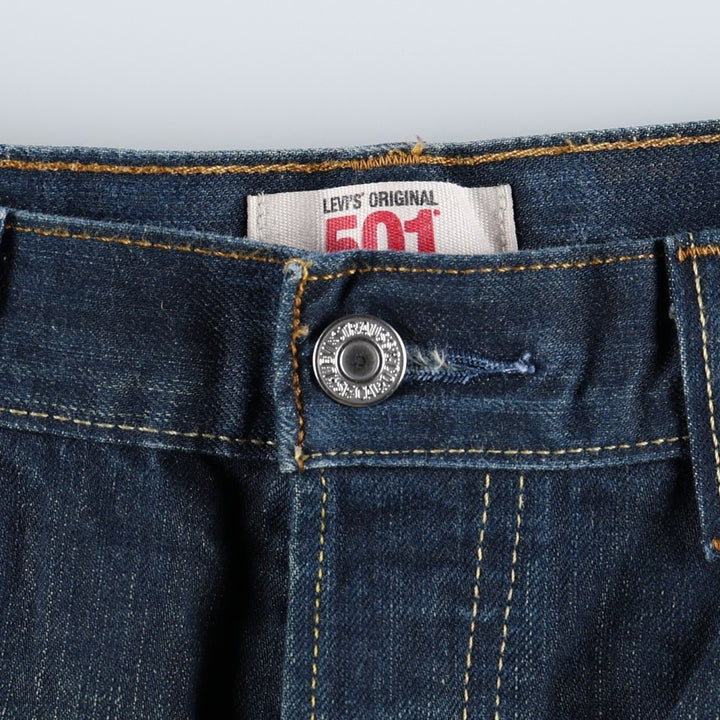 2000'S Levi's 501 Straight Leg Button-Fly Straight Denim Pants, Men's Size W34 (approx.) cotton Navy blue Vintage Second Hand