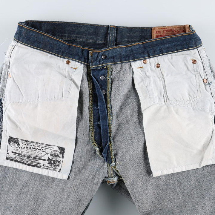 2000'S Levi's 501 Straight Leg Button-Fly Straight Denim Pants, Men's Size W34 (approx.) cotton Navy blue Vintage Second Hand