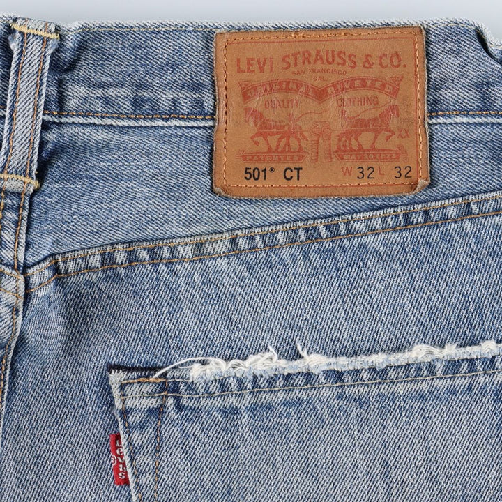 Levi's 501 CT Straight Denim Pants, Men's Size W33 (approx.) cotton blue type Vintage Second Hand