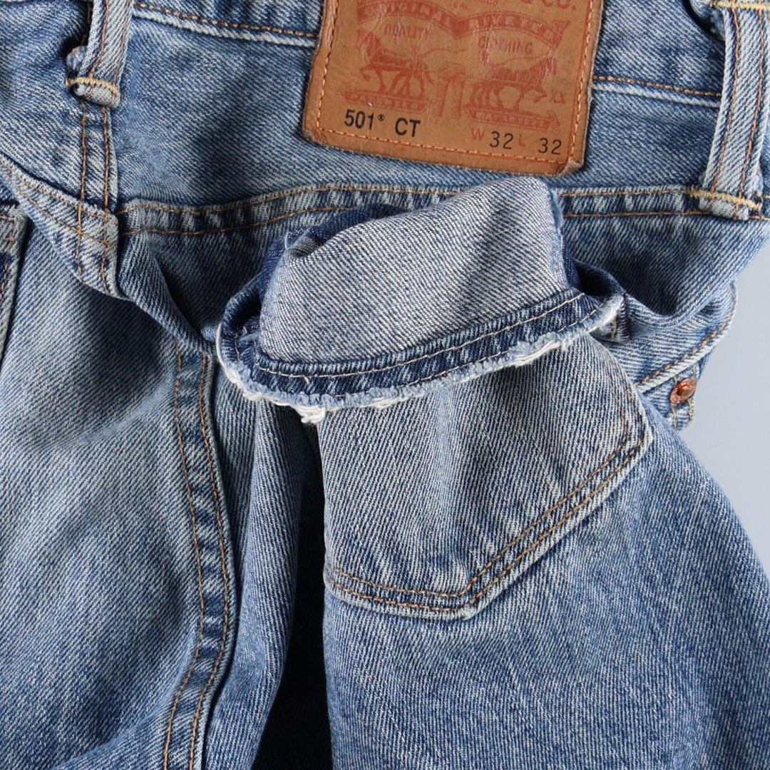 Levi's 501 CT Straight Denim Pants, Men's Size W33 (approx.) cotton blue type Vintage Second Hand