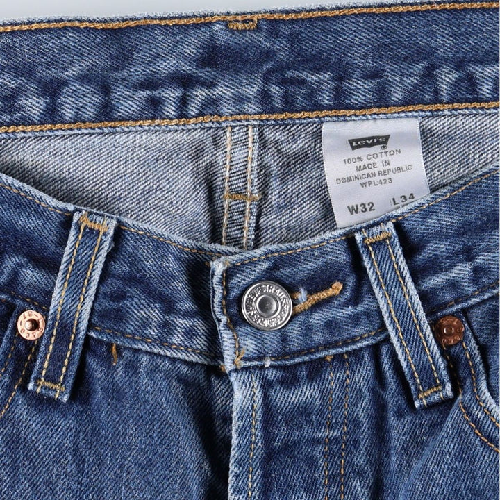 Levi's 501 straight denim pants for men, size W32 cotton blue type Vintage Second Hand