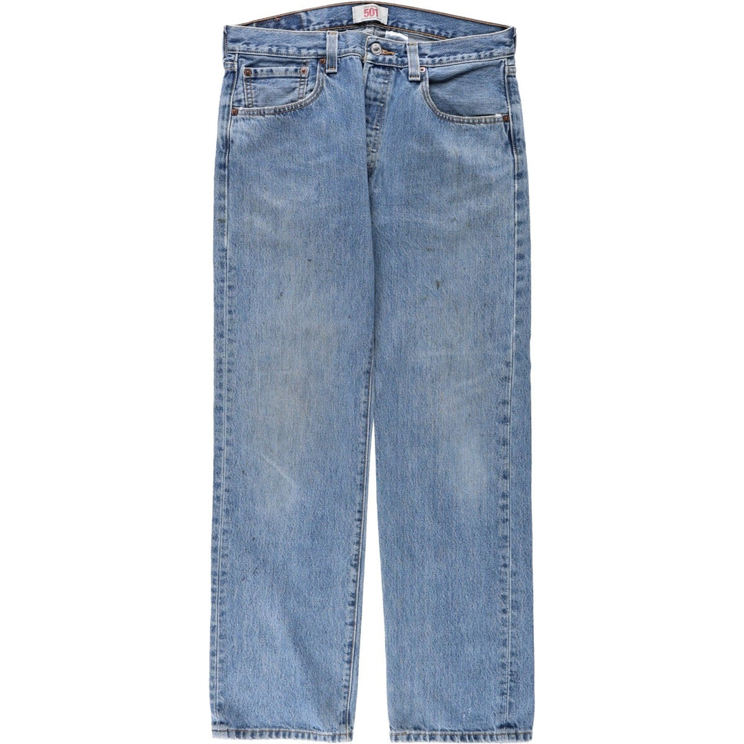 2000'S Levi's STRAIGHT LEG BUTTON-FLY straight denim pants, men's size W32 (approx.) cotton blue type Vintage Second Hand