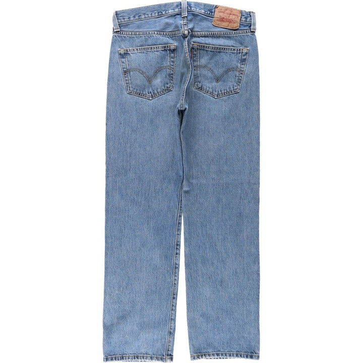 2000'S Levi's STRAIGHT LEG BUTTON-FLY straight denim pants, men's size W32 (approx.) cotton blue type Vintage Second Hand