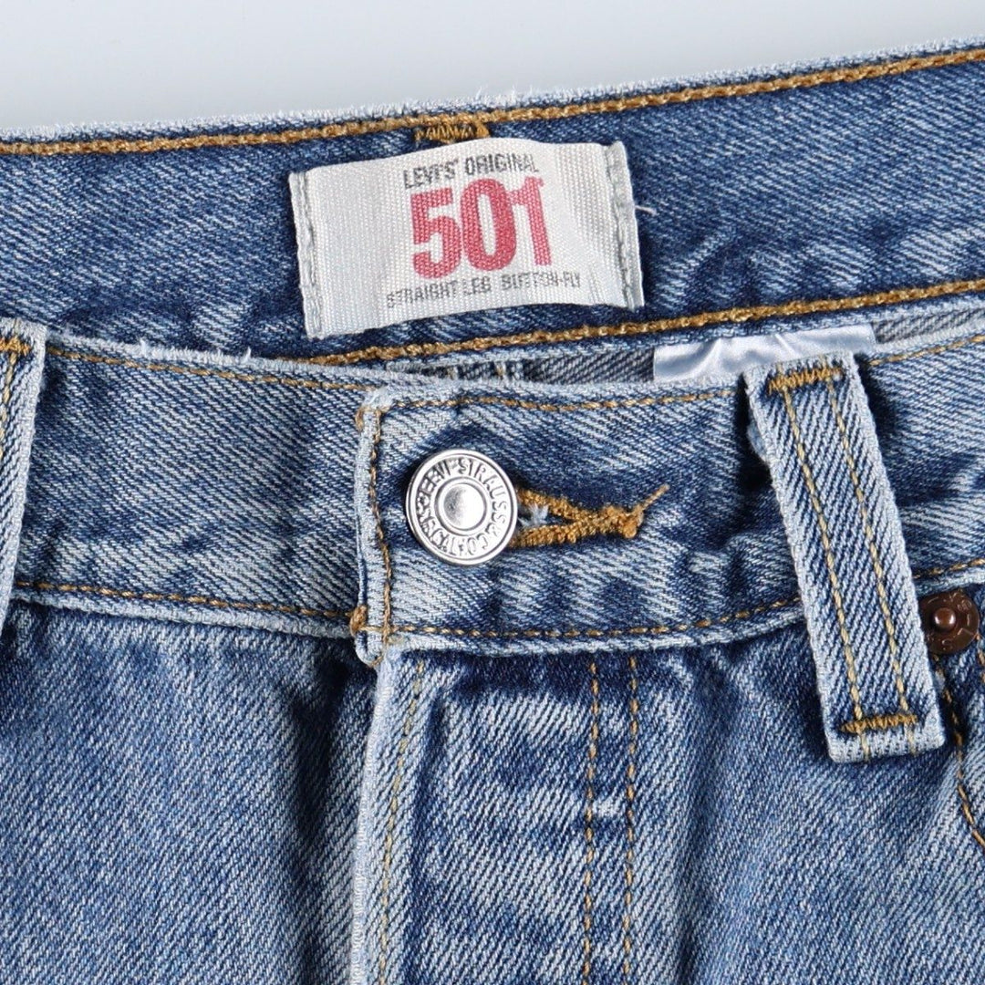 2000'S Levi's STRAIGHT LEG BUTTON-FLY straight denim pants, men's size W32 (approx.) cotton blue type Vintage Second Hand