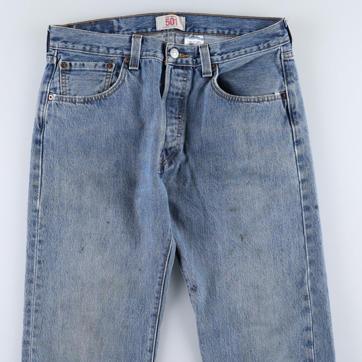 2000'S Levi's STRAIGHT LEG BUTTON-FLY straight denim pants, men's size W32 (approx.) cotton blue type Vintage Second Hand