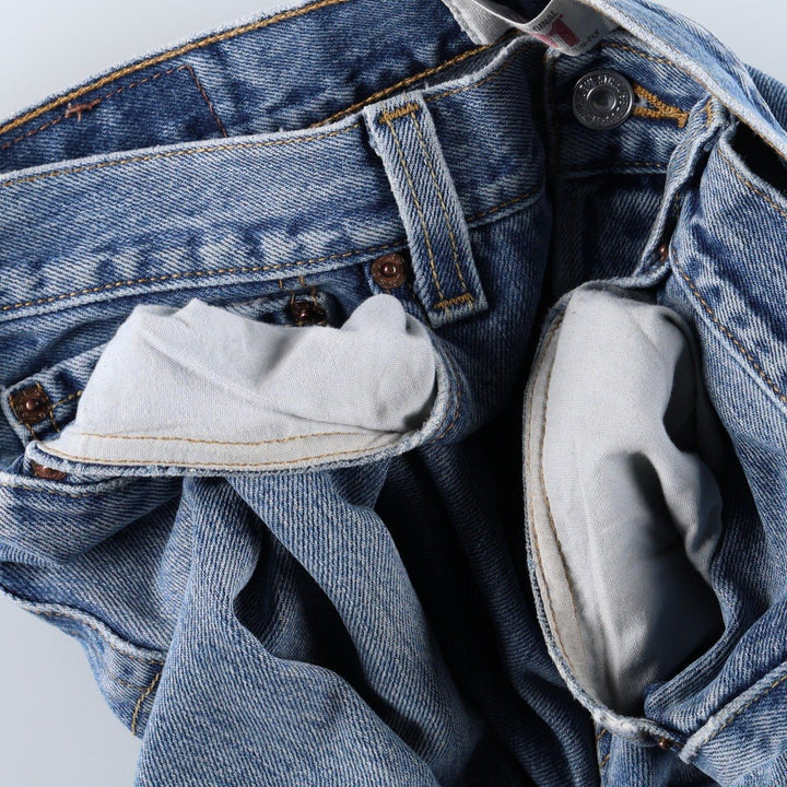 2000'S Levi's STRAIGHT LEG BUTTON-FLY straight denim pants, men's size W32 (approx.) cotton blue type Vintage Second Hand