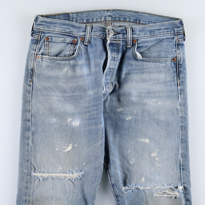 Levi's 501 straight denim pants for men, size W34 cotton blue type Vintage Second Hand