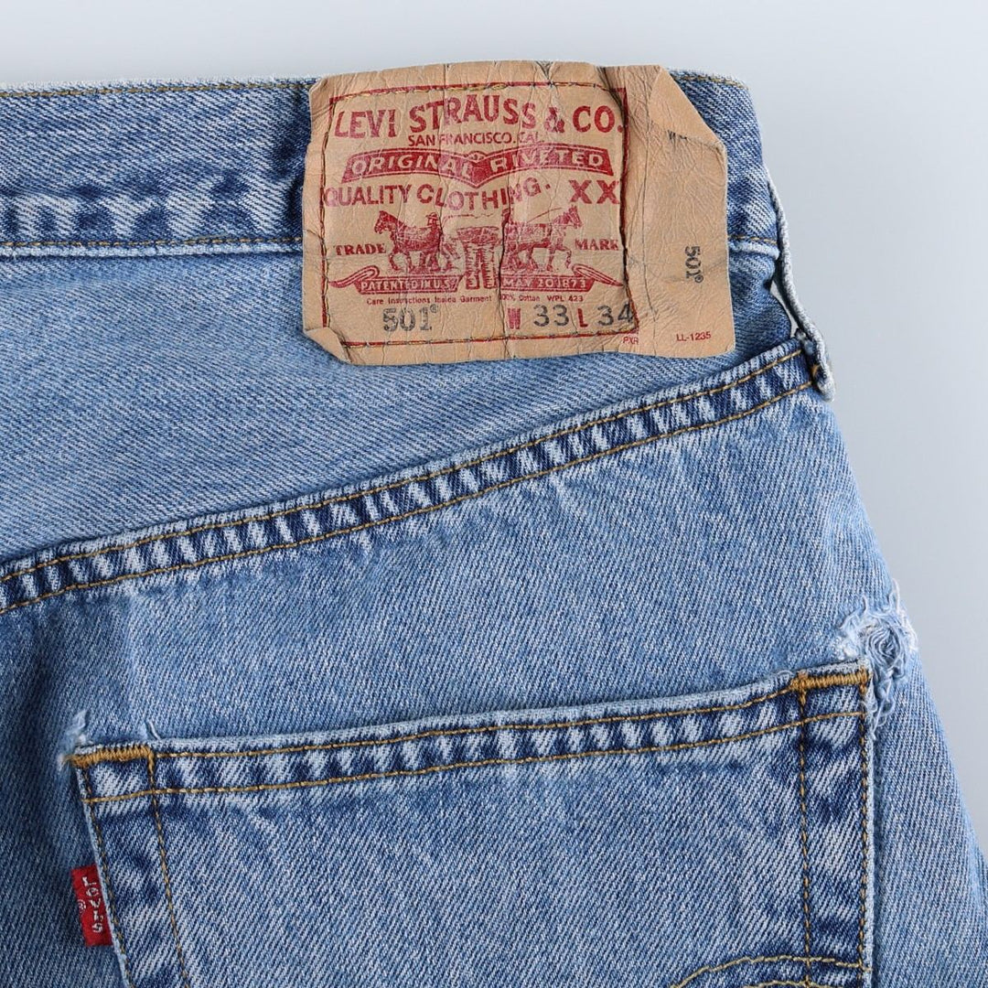 Levi's 501 straight denim pants for men, size W32 cotton blue type Vintage Second Hand