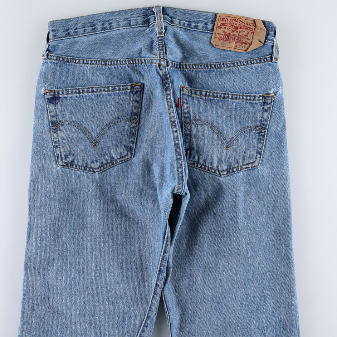 Levi's 501 straight denim pants for men, size W32 cotton blue type Vintage Second Hand