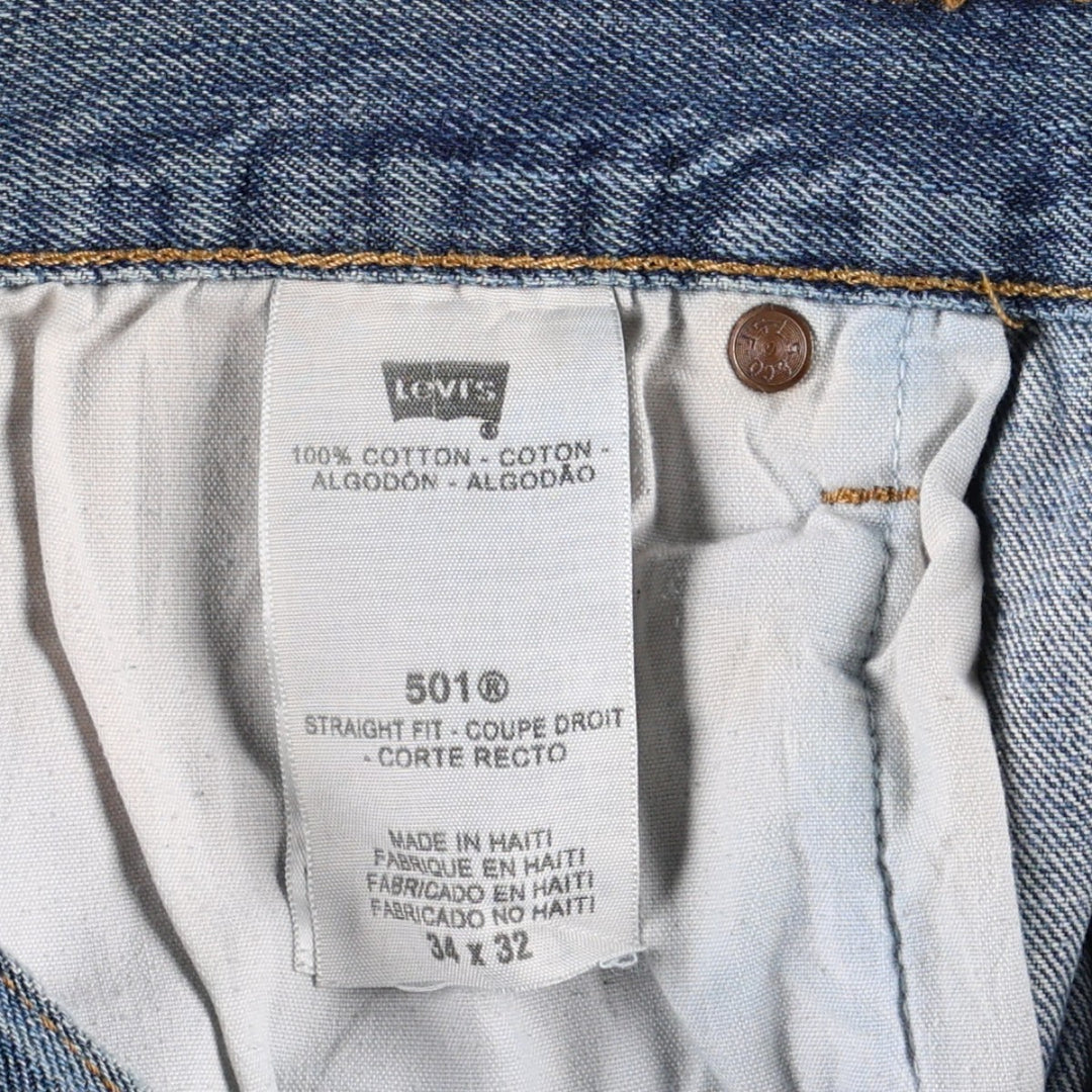Levi's 501 Straight Fit Straight Denim Pants, Men's W33 (approx.) cotton blue type Vintage Second Hand