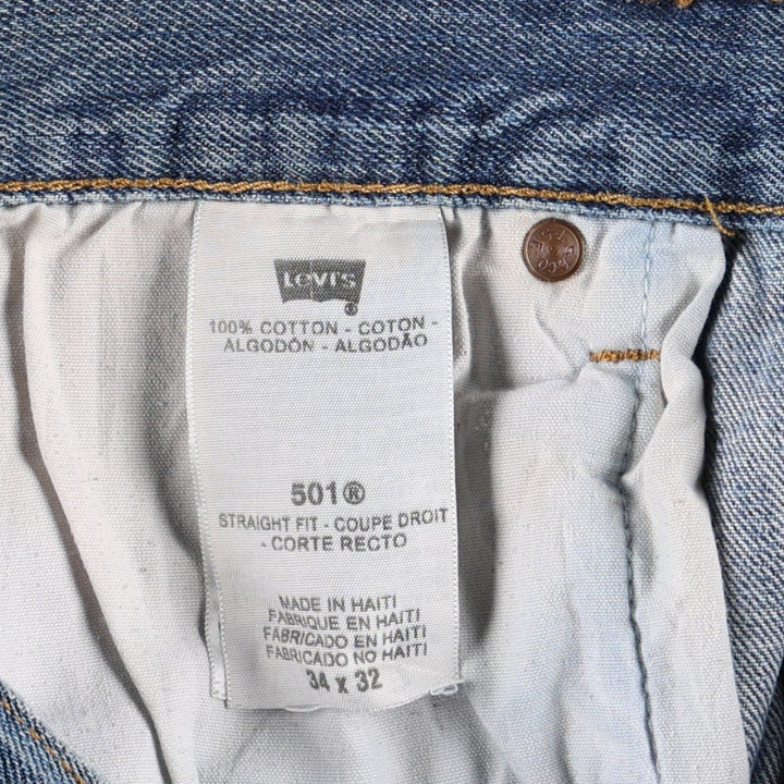 Levi's 501 Straight Fit Straight Denim Pants, Men's W33 (approx.) cotton blue type Vintage Second Hand
