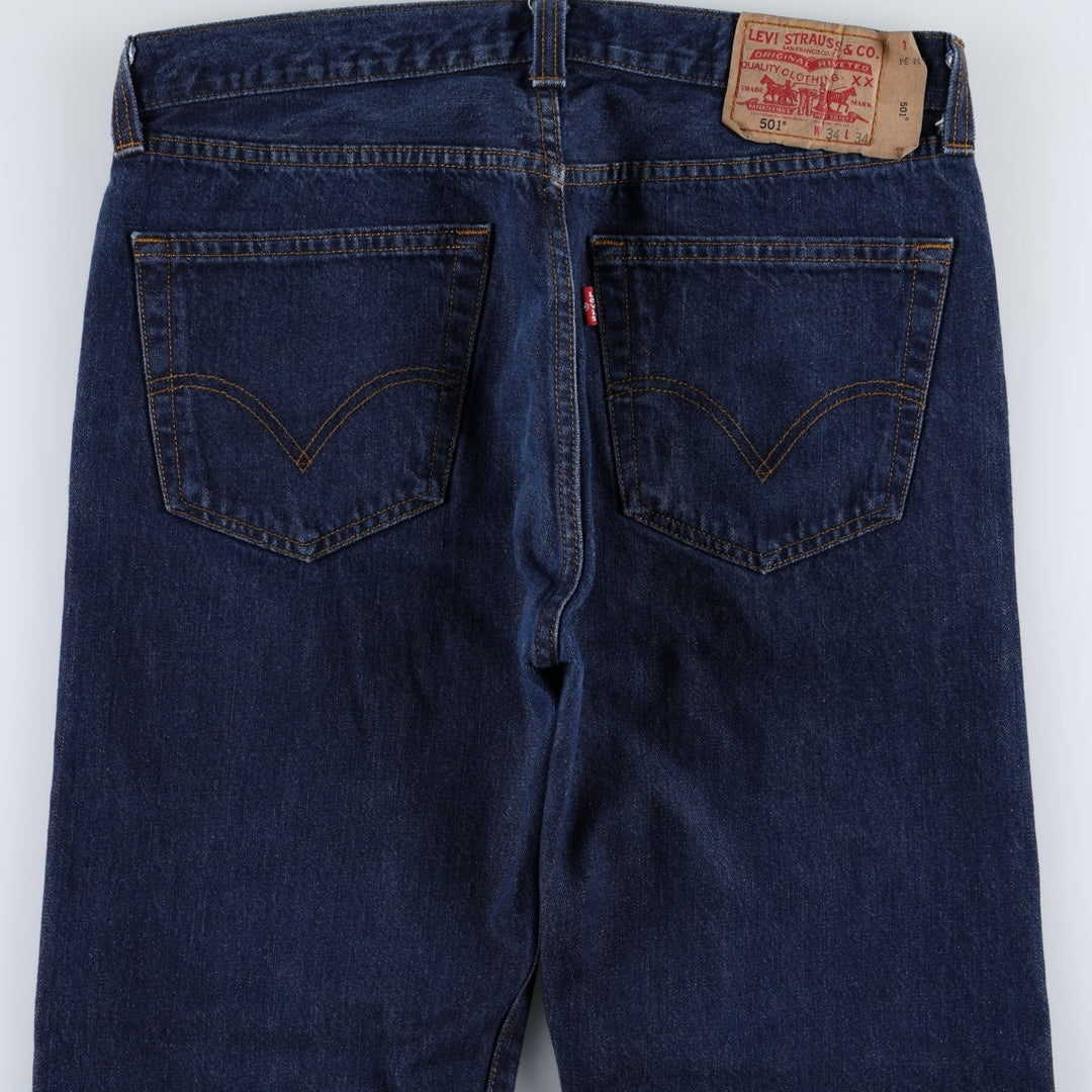 Levi's 501 Straight Leg Button-Fly Straight Denim Pants, Men's Size W34 (approx.) unclear Navy blue Vintage Second Hand