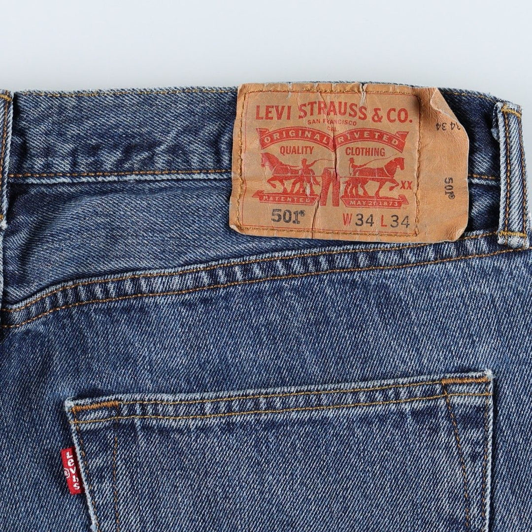 Levi's 501 straight denim pants for men, size W35 cotton blue type Vintage Second Hand