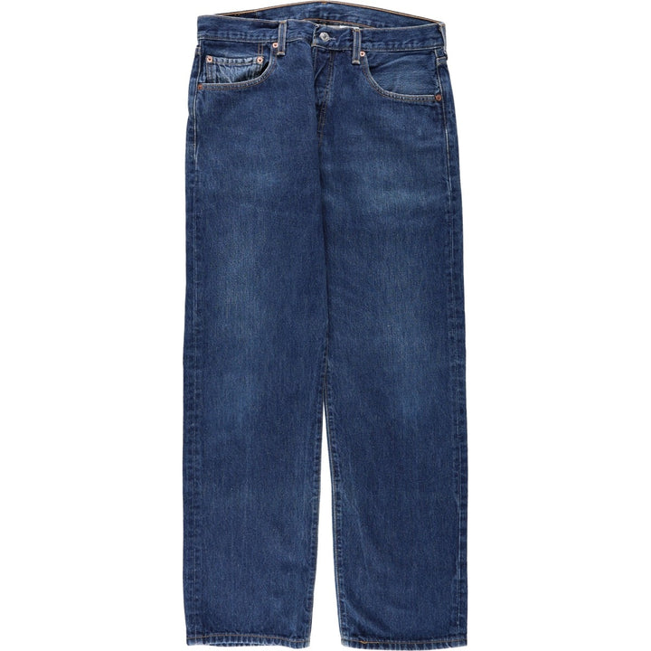00'S Levi's 501 straight denim pants for men, size W33 cotton navy blue type Vintage Second Hand
