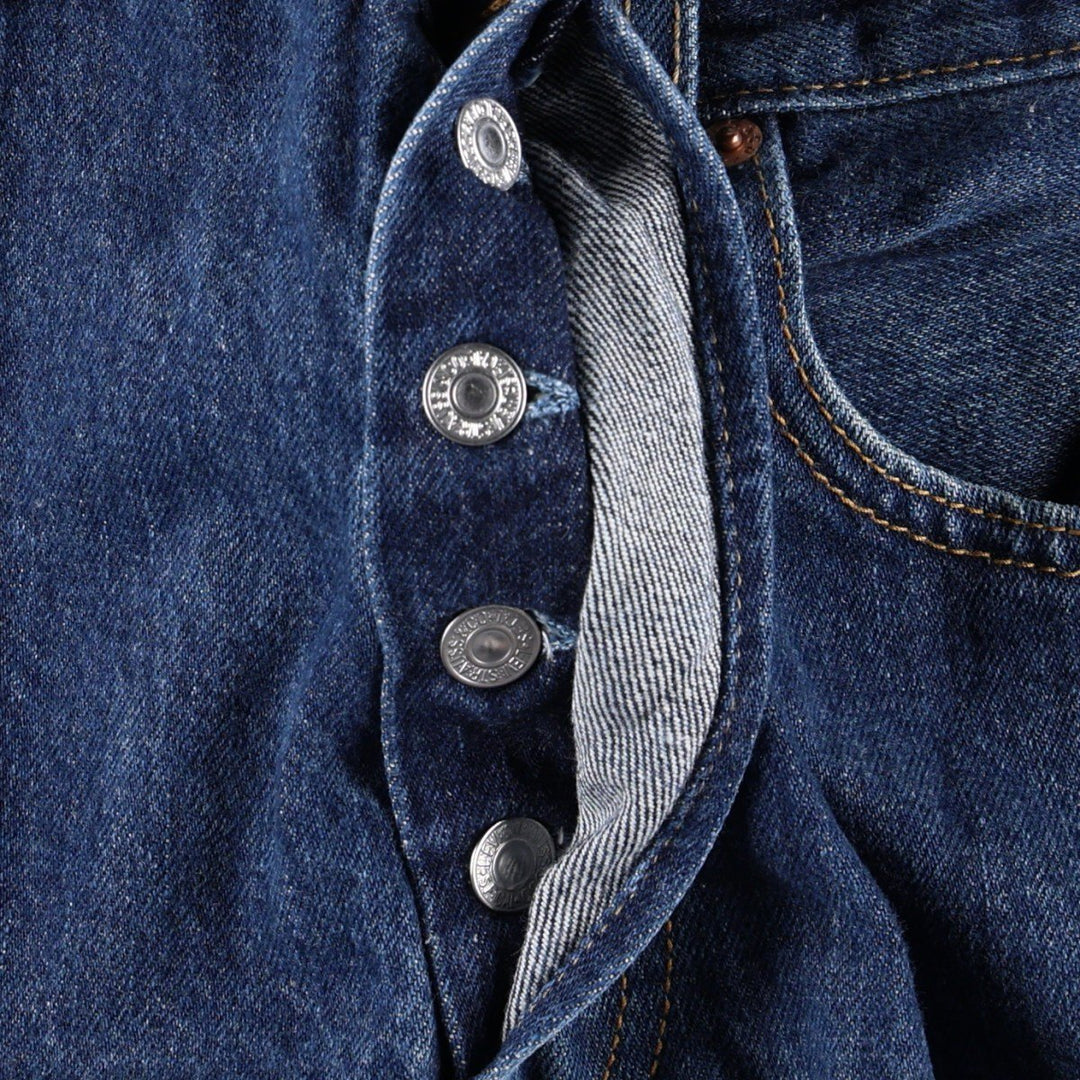 00'S Levi's 501 straight denim pants for men, size W33 cotton navy blue type Vintage Second Hand