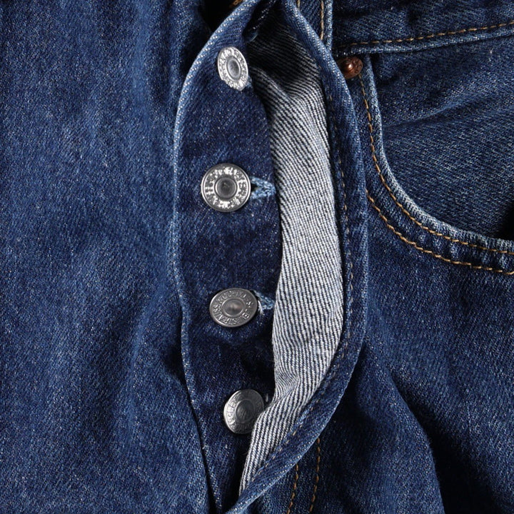 00'S Levi's 501 straight denim pants for men, size W33 cotton navy blue type Vintage Second Hand