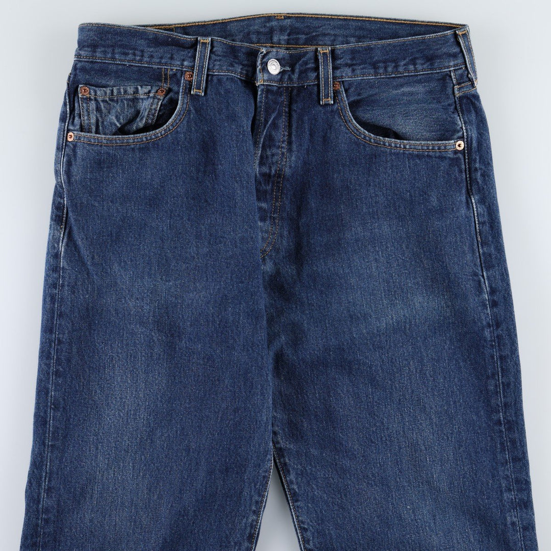 00'S Levi's 501 straight denim pants for men, size W33 cotton navy blue type Vintage Second Hand