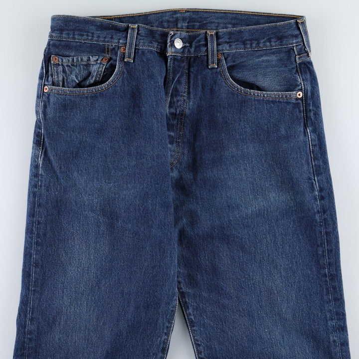 00'S Levi's 501 straight denim pants for men, size W33 cotton navy blue type Vintage Second Hand
