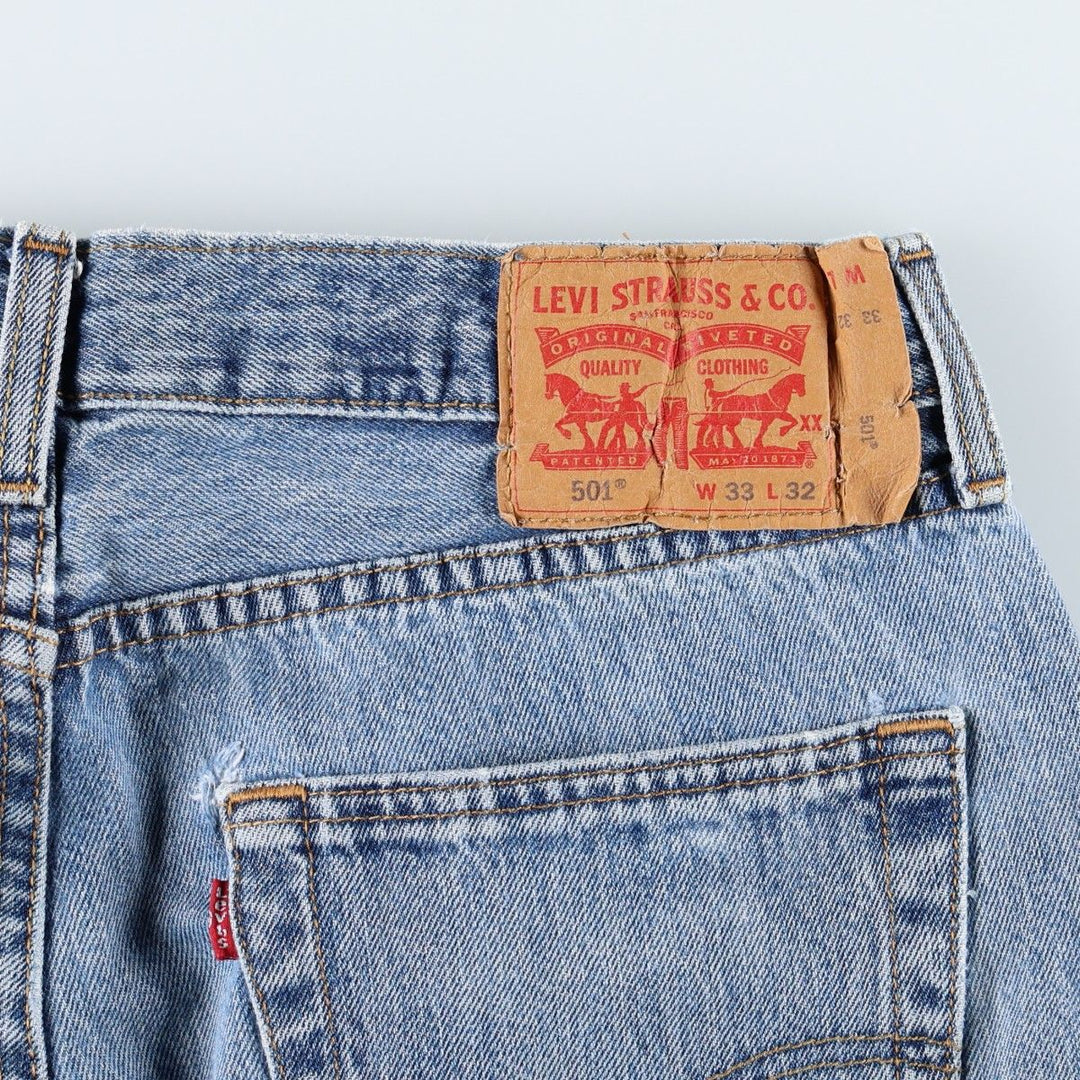 Levi's 501 straight denim pants for men, size W33 cotton blue type Vintage Second Hand