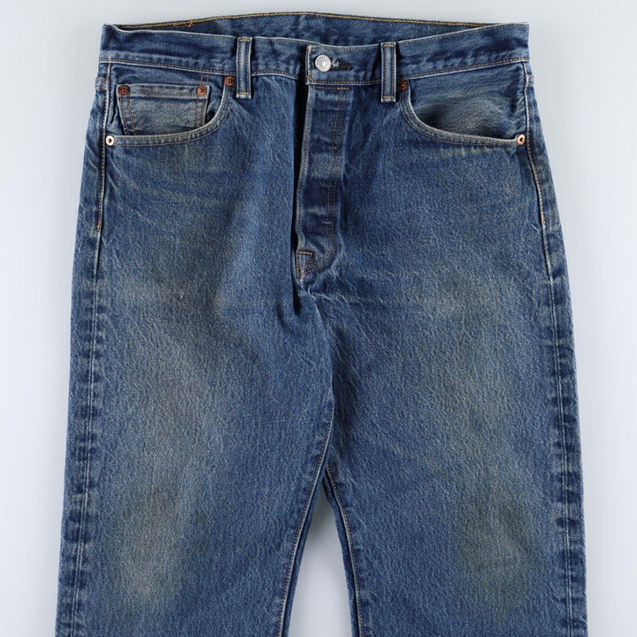 Levi's 501 straight denim pants for men, size W34 cotton navy blue type Vintage Second Hand