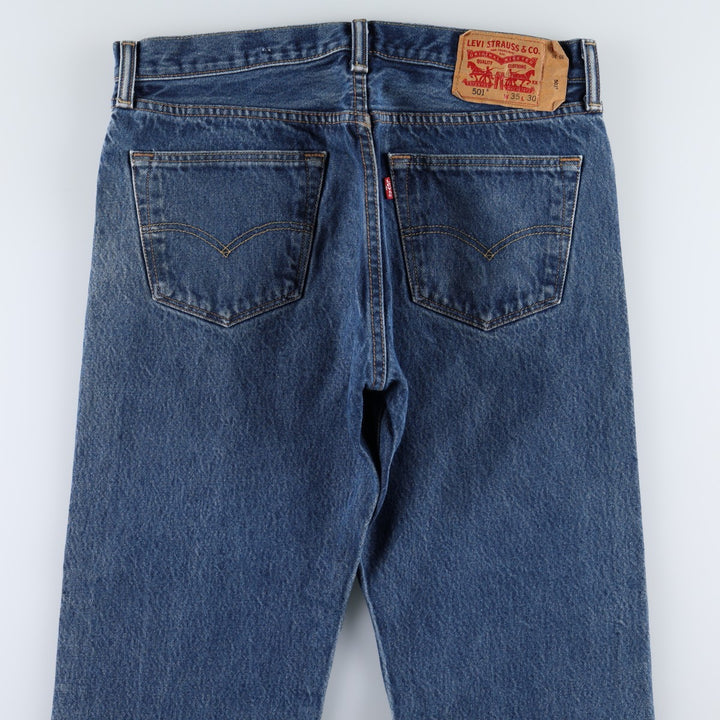 Levi's 501 straight denim pants for men, size W34 cotton navy blue type Vintage Second Hand