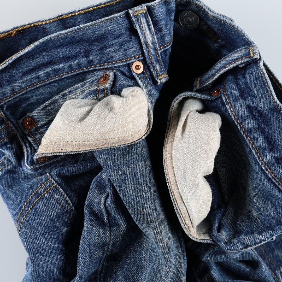 Levi's 501 straight denim pants for men, size W34 cotton navy blue type Vintage Second Hand