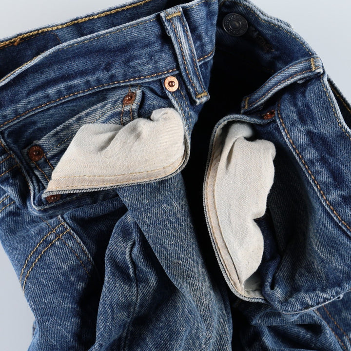 Levi's 501 straight denim pants for men, size W34 cotton navy blue type Vintage Second Hand