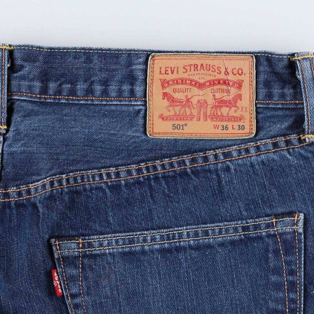 Levi's 501 straight denim pants for men, size W35 cotton navy blue type Vintage Second Hand
