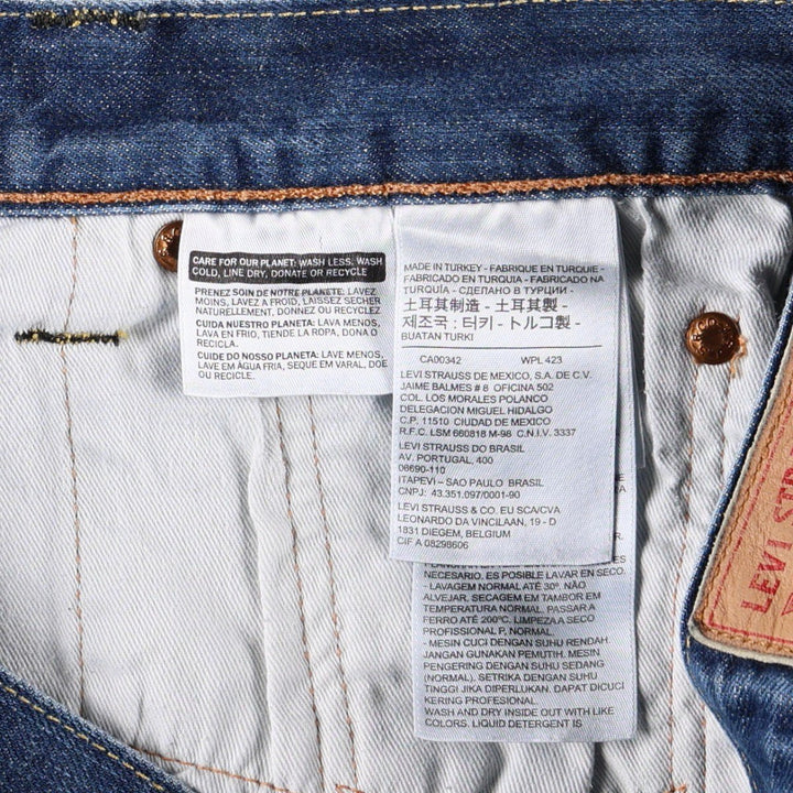 Levi's 501 straight denim pants for men, size W35 cotton navy blue type Vintage Second Hand
