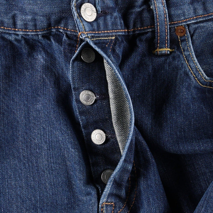 Levi's 501 straight denim pants for men, size W35 cotton navy blue type Vintage Second Hand