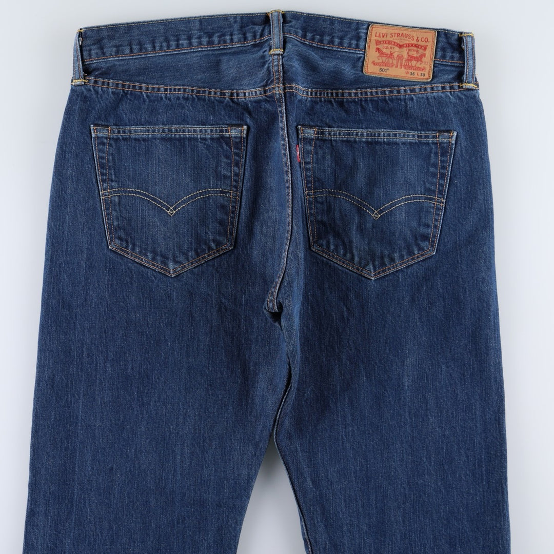 Levi's 501 straight denim pants for men, size W35 cotton navy blue type Vintage Second Hand