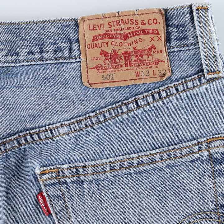 Levi's 501 Straight Fit Straight Denim Pants, Men's W33 (approx.) cotton blue type Vintage Second Hand