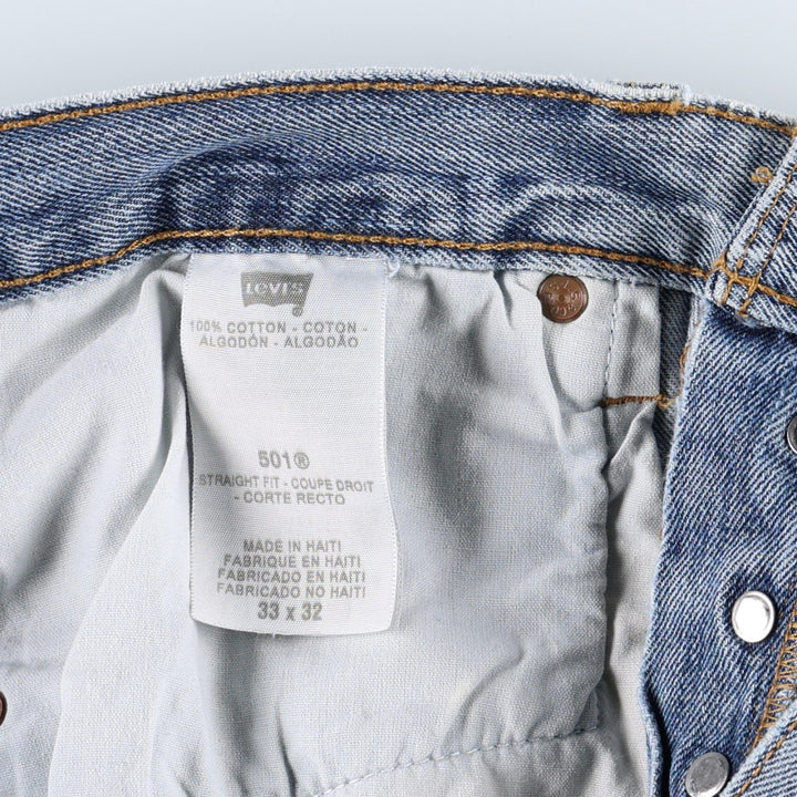 Levi's 501 Straight Fit Straight Denim Pants, Men's W33 (approx.) cotton blue type Vintage Second Hand