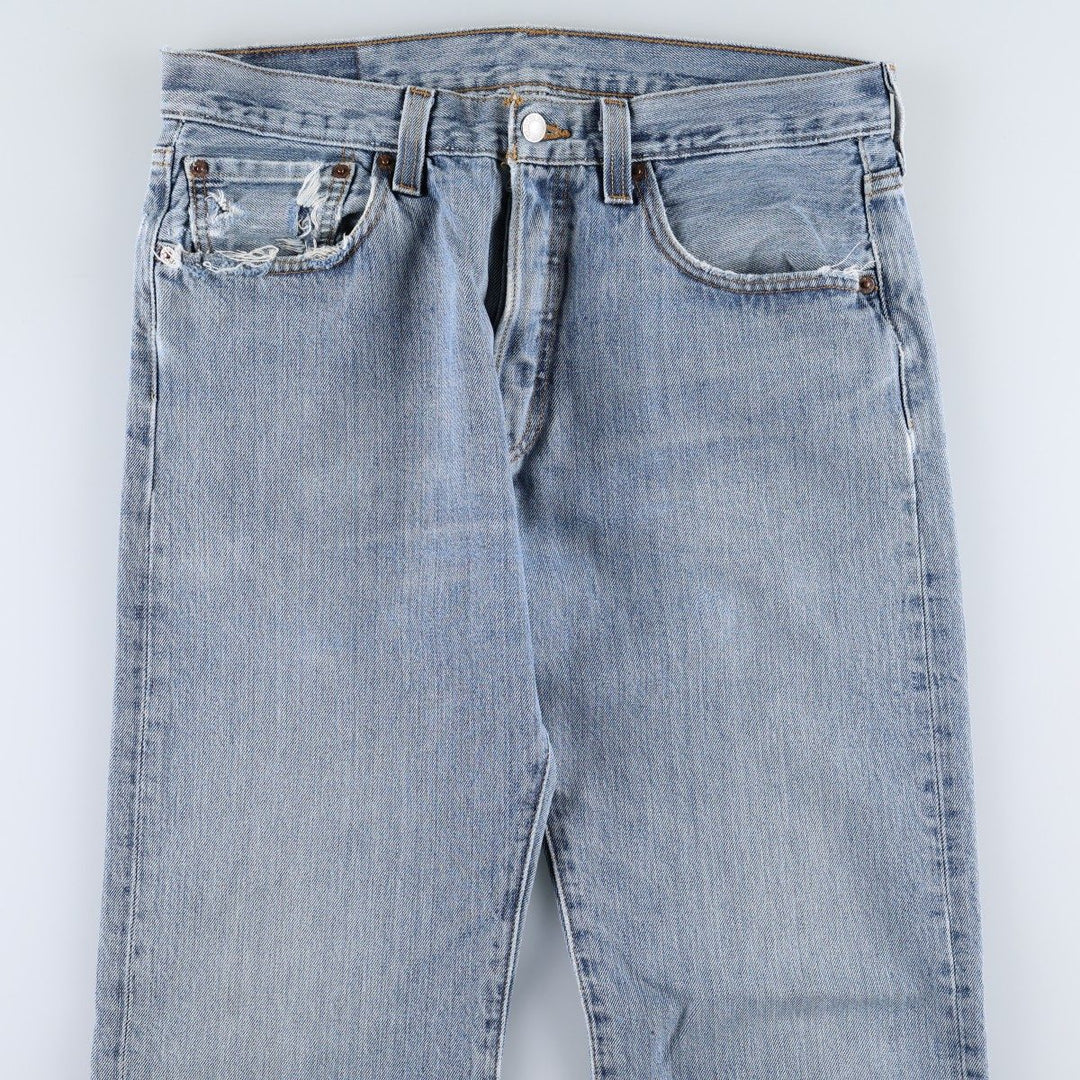 Levi's 501 Straight Fit Straight Denim Pants, Men's W33 (approx.) cotton blue type Vintage Second Hand