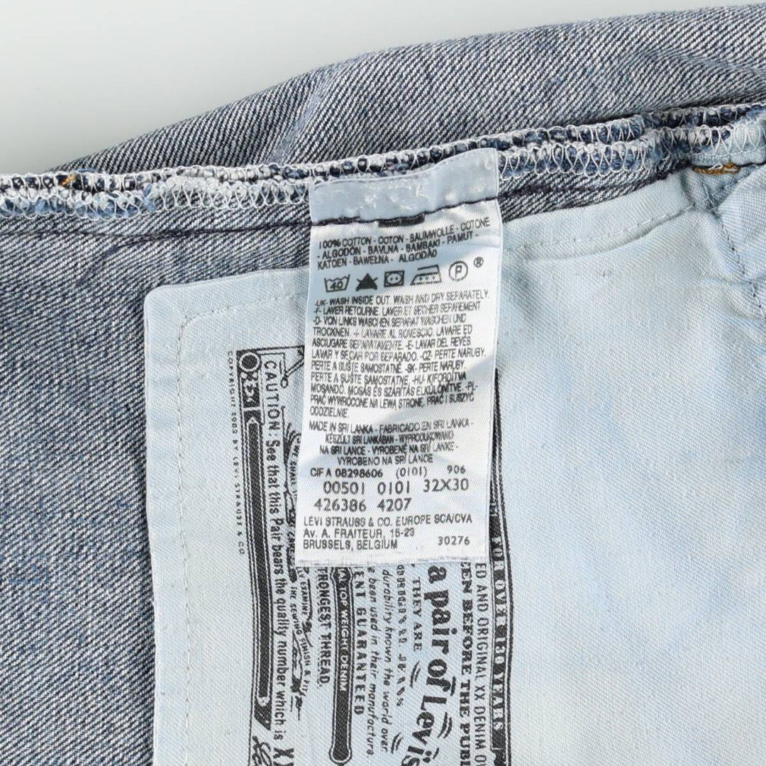 Levi's 501 Euro Model Straight Denim Pants Men's W32 cotton blue type Vintage Second Hand