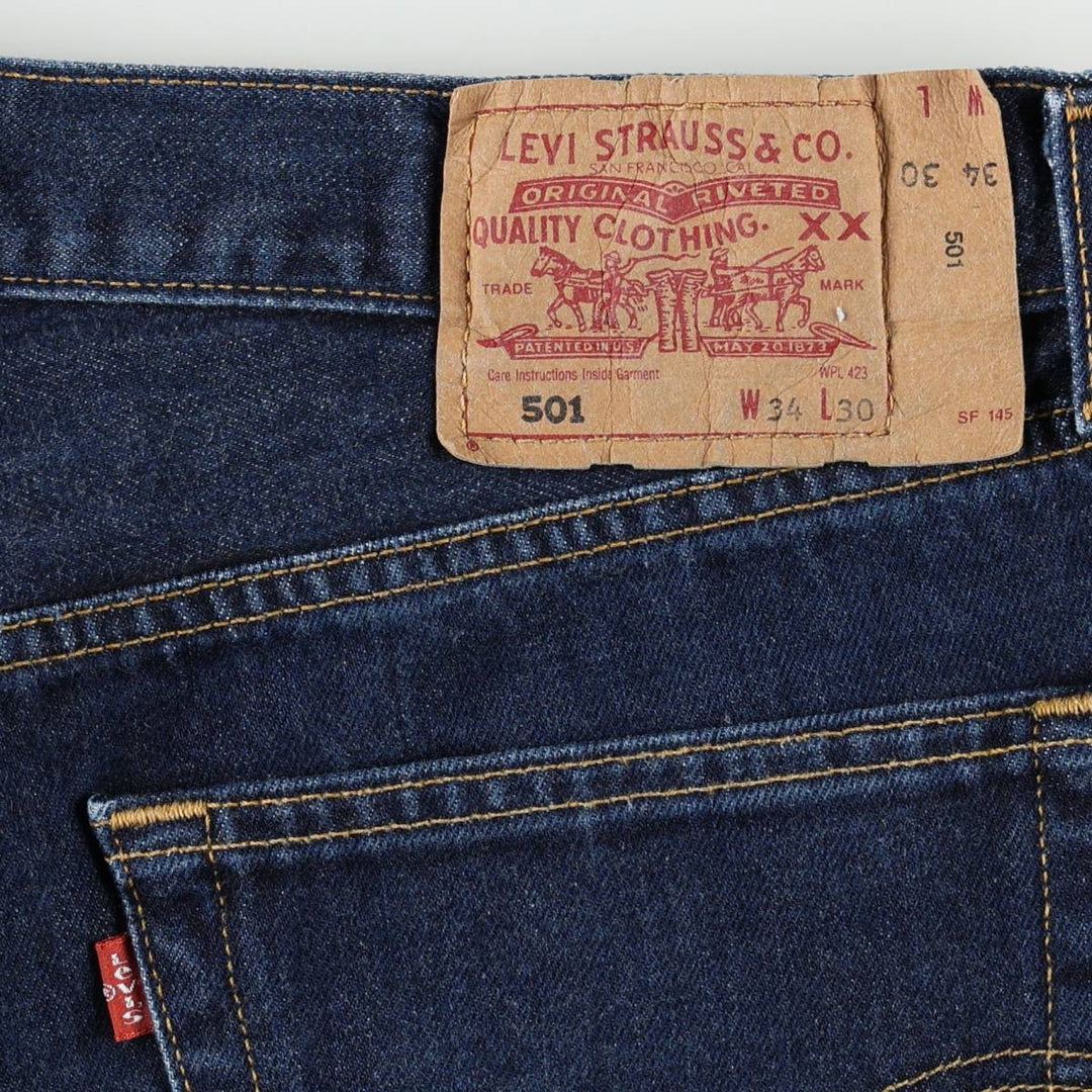 Levi's 501 Euro Model Straight Denim Pants Men's W33 cotton blue type Vintage Second Hand