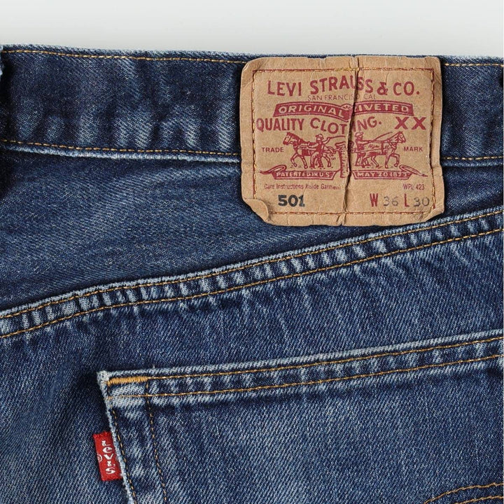Levi's 501 Euro model straight denim pants for men, size W34 cotton blue type Vintage Second Hand
